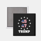 Trump 45 47 President Amerikaanse vlag 2024 2025 W Magneet (Voorkant / Achterkant)