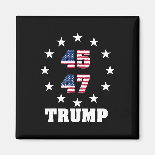 Trump 45 47 President Amerikaanse vlag 2024 2025 W Magneet (Voorkant)