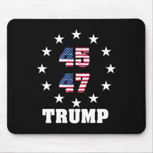 Trump 45 47 President Amerikaanse vlag 2024 2025 W Muismat