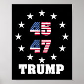 Trump 45 47 President Amerikaanse vlag 2024 2025 W Poster (Voorkant)