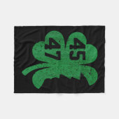 Trump 45 47 President St. Patricks Day Shamrock Lu Fleece Deken (Voorkant (Horizontaal))