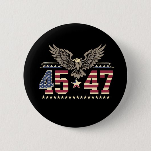 Trump 45 47 Retro Amerikaanse USA Adelaar Vlag Ronde Button 5,7 Cm (Voorkant)