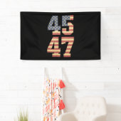 Trump 45 47 Retro Amerikaanse Vlag USA Spandoek (Insitu)