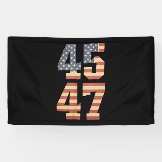 Trump 45 47 Retro Amerikaanse Vlag USA Spandoek (Horizontaal)