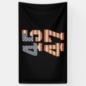 Trump 45 47 Retro Amerikaanse Vlag USA Spandoek (Verticaal)