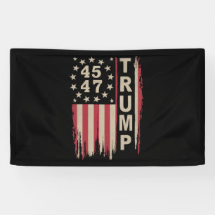 Trump 45 47 Retro Oud Amerika USA Vlag Spandoek