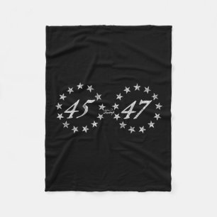 Trump 45 47 Ring van sterren Fleece Deken