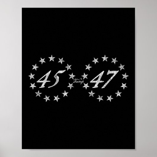 Trump 45 47 Ring van sterren Poster (Voorkant)
