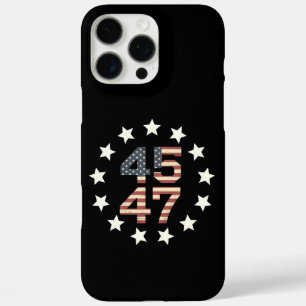 Trump 45 47 sterren  Amerikaanse vlag iPhone 16 Pro Max Hoesje