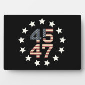 Trump 45 47 sterren  Amerikaanse vlag Fotoplaat (voorkant)