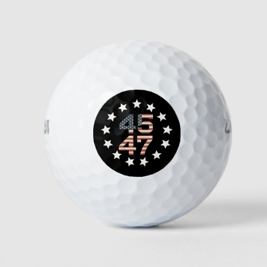Trump 45 47 sterren  Amerikaanse vlag Golfballen (Voorkant)