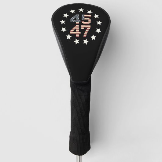 Trump 45 47 sterren Amerikaanse vlag Golfheadcover (Voorkant)
