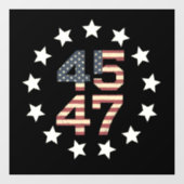 Trump 45 47 sterren  Amerikaanse vlag Raamsticker (Vel)