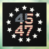 Trump 45 47 sterren  Amerikaanse vlag Raamsticker (Vel 3)
