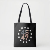 Trump 45 47 sterren  Amerikaanse vlag Tote Bag (Voorkant)