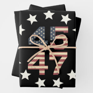 Trump 45 47 sterren vintage USA Amerikaanse vlag Inpakpapier Vel