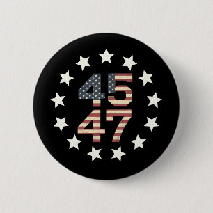 Trump 45 47 sterren Vintage USA Amerikaanse vlag Ronde Button 5,7 Cm