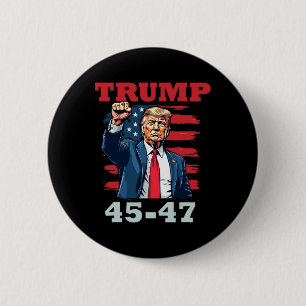 Trump 45-47 stoutmoedig presidentieel ontwerp voor ronde button 5,7 cm
