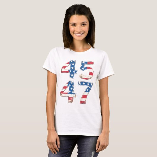 Trump 45 47 Tshirt (Voorkant volledig)