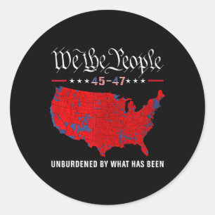 Trump 45 47 Verkiezingskaart ontlast door wat moet Ronde Sticker