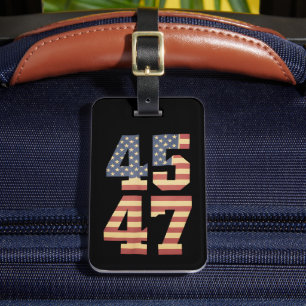 Trump 45 47 Vintage Amerika Vlag USA Bagagelabel
