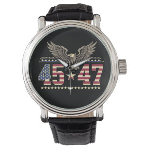 Trump 45 47 Vintage Amerikaanse USA Adelaar Vlag Horloge