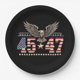 Trump 45 47 Vintage Amerikaanse USA Adelaar Vlag Papieren Bordje