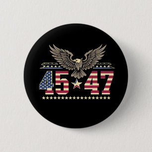 Trump 45 47 Vintage Amerikaanse USA Adelaar Vlag Ronde Button 5,7 Cm