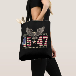 Trump 45 47 Vintage Amerikaanse USA Adelaar Vlag Tote Bag