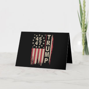 Trump 45 47 Vintage Retro Amerika USA Vlag Bedankkaart