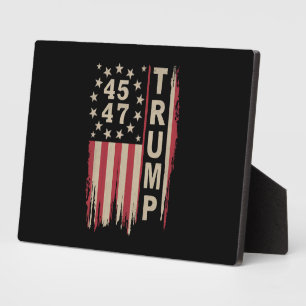 Trump 45 47 Vintage Retro Amerika USA Vlag Fotoplaat