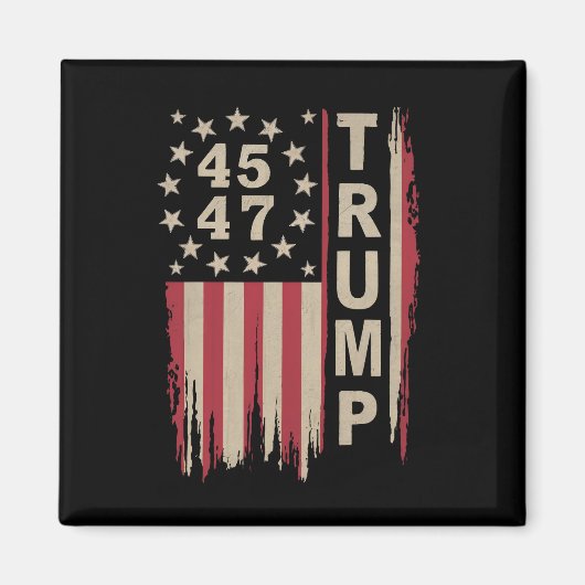 Trump 45 47 Vintage Retro Amerika USA Vlag Magneet (Voorkant)