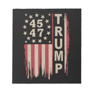 Trump 45 47 Vintage Retro Amerika USA Vlag Notitieblok
