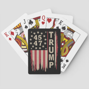 Trump 45 47 Vintage Retro Amerika USA Vlag Pokerkaarten
