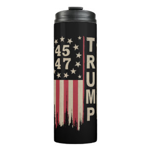 Trump 45 47 Vintage Retro Amerika USA Vlag Thermosbeker