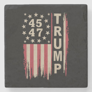 Trump 45 47 Vintage Retro Amerika Vlag USA Stenen Onderzetter