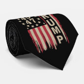 Trump 45 47 Vintage Retro Amerika Vlag USA Stropdas (Opgerold)