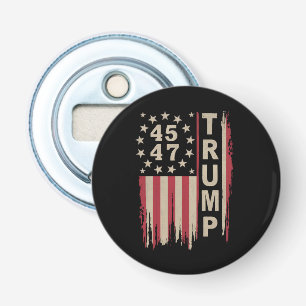 Trump 45 47 Vintage Retro Amerika Vlag Verenigde S Button Flesopener