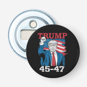 Trump 45 47 Vintage Retro USA Amerikaanse Vlag Button Flesopener