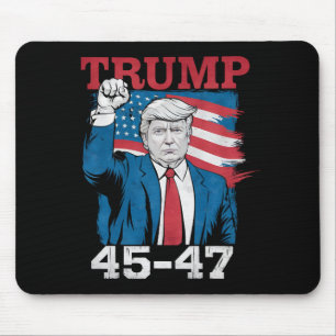Trump 45 47 Vintage Retro USA Amerikaanse Vlag Muismat