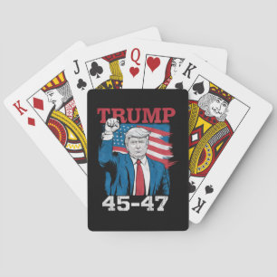 Trump 45 47 Vintage Retro USA Vlag van Amerika Pokerkaarten