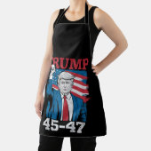 Trump 45 47 Vintage Retro USA Vlag van Amerika Schort (Insitu)