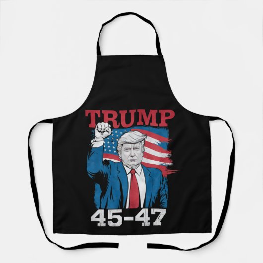 Trump 45 47 Vintage Retro USA Vlag van Amerika Schort (Voorkant)