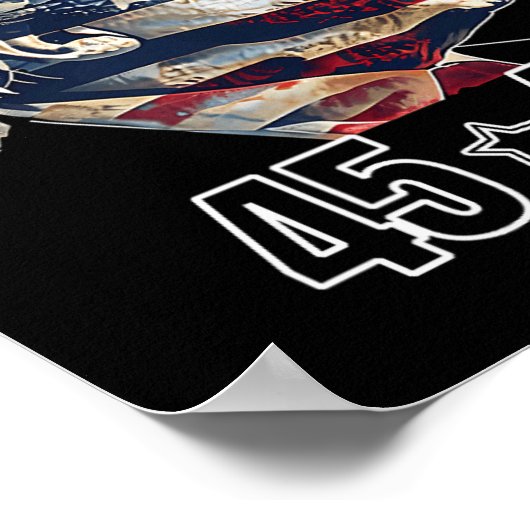 Trump 45 47 winnaar presidentsverkiezingen poster (Hoek)