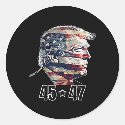 Trump 45 47 winnaar presidentsverkiezingen ronde sticker (Voorkant)