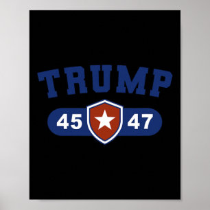 Trump 45 en Trump 47 Amerikaans groot Poster