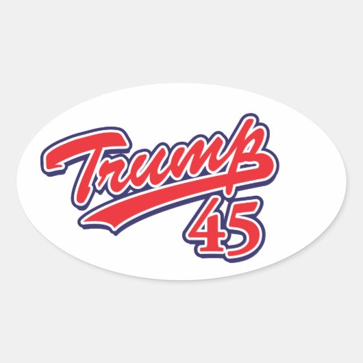 Trump 45! ovale sticker (Voorkant)
