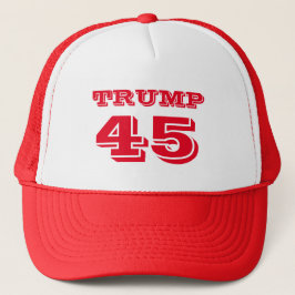 "Trump 45" President Donald J. Trump in Red Trucker Pet
