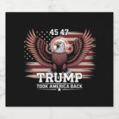 Trump 45e 47e President Flag 2025 Eagle America Bier Etiket (Enkel label)