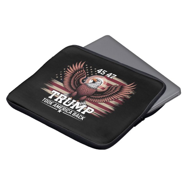 Trump 45e 47e President Flag 2025 Eagle America Laptop Sleeve (Voorkant top)